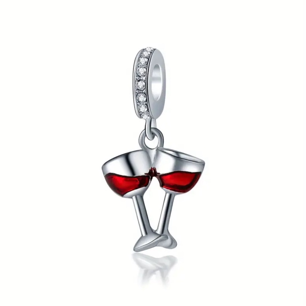 New Double Wine Glass Charm Pendant